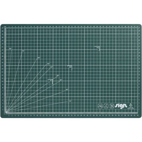 Plaque de Découpe - SOLVEIG - 30 x 45 cm - Verte - Quadrillage 5x5 cm - Épaisseur 3 mm