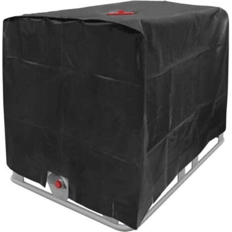 Bâche de réservoir d'eau, Bâche Couverture Réservoir IBC pour Cuve 1000L, Capôt de Protection Container Citerne Eau, Anti-poussière Anti-UV Anti-Pluie, 120x100x116cm (le noir)--