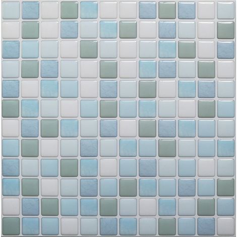 Waterproof 3D adhesive tiles for kitchen and bathroom – 4 stickers 23.6x23.6cm – Quick and easy installation – Bathroom-4 (1/5)