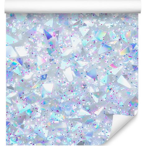 Papier peint à paillettes irisées azur, bleu, blanc et céladon 50x1000 cm (1/5)