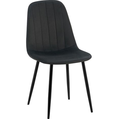 Silla de comedor Baxter de terciopelo Negro (1/5)