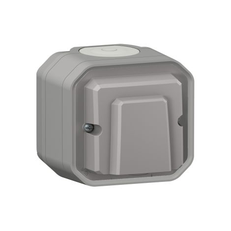 Legrand - Plexo L - Sortie de cu00e2ble + Bou00eetier 1 poste - Saillie - Gris - Ref. : 069550L + 069651L (1/3)