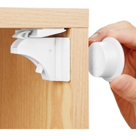 Magnetische Schranksicherungen für Kindersicherheit – Unsichtbare magnetische Kindersicherung für Schränke und Schubladen – Kein Bohren erforderlich (1/5)