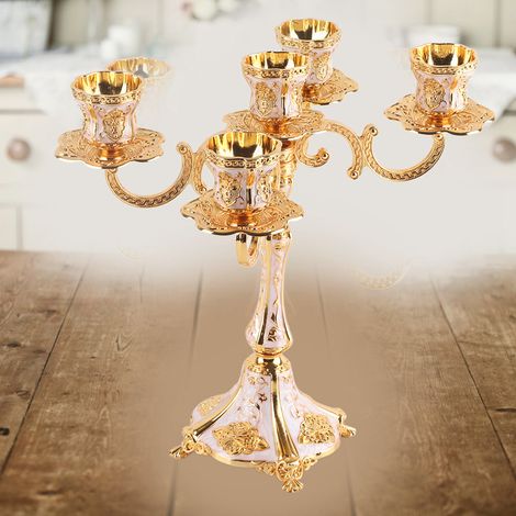 Lustre Vintage Style Européen Support de Bougies en Relief pour Décoration de Table de Mariage (1/5)