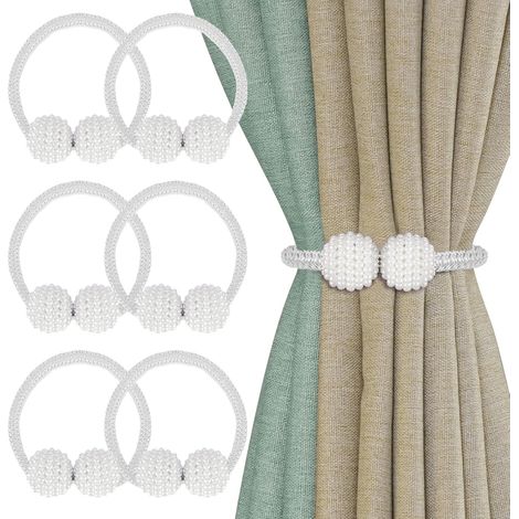 Magnetische Gardinenhalter-Sets mit Perlen, Gardinenkordelbefestigungen, Duschvorhanghaltern, für die Dekoration von Zuhause, Büro und Hotel.