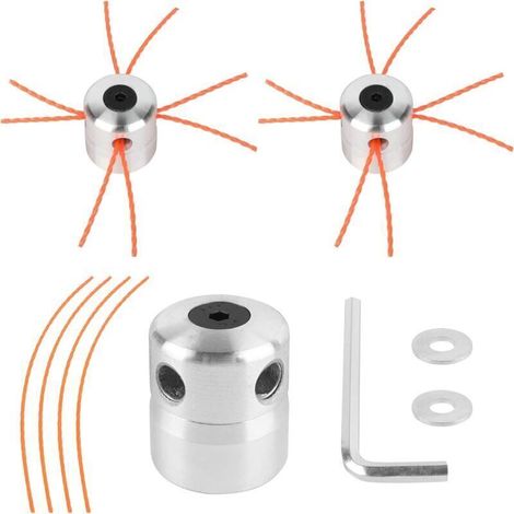 2 têtes de débroussailleuse universelles en aluminium, filetage nylon M8 M10 (1/4)