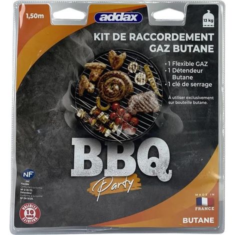 Addax Kit di connessione butano nero per barbecue