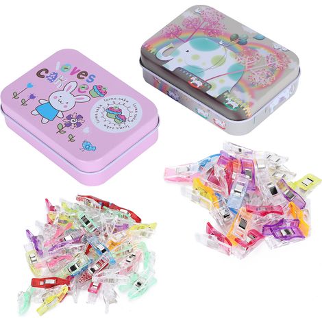 80 nouvelles pinces de bordure en plastique pour travaux manuels en tissu, petites pinces en plastique, pinces de positionnement pour la couture (1/5)