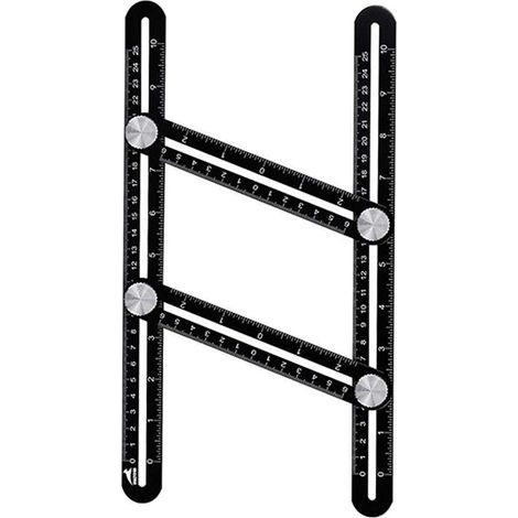 Gabarit de traçage en aluminium 25 cm - Règle multi-angles pour artisans et bricoleurs (1/5)