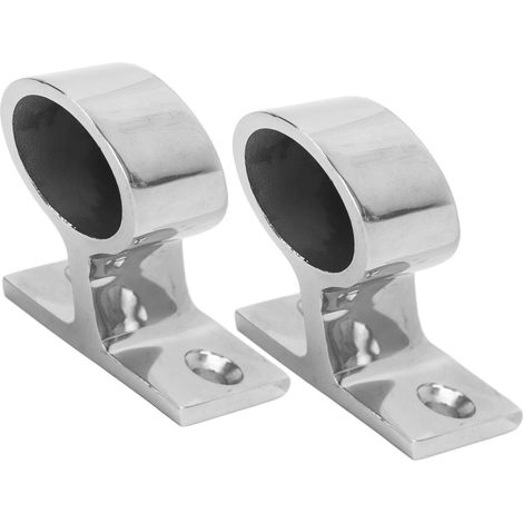 Lot de 2 fixations pour main courante de poteau, en acier inoxydable 316 poli miroir et antirouille, pour bateau, yacht ou marine, 22 mm / 7/8 po (1/5)