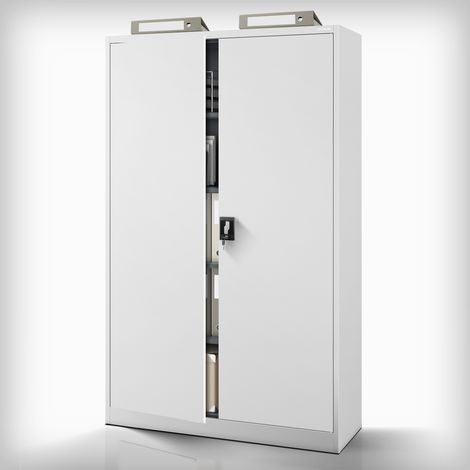 Armoire en métal verrouillable JAN II, 1150 x 1850 x 400 mm, gris