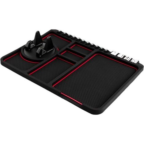 Support de téléphone portable - Akozon - Tapis antidérapant - Rouge - Universel - Facile à installer-Ywey (1/4)
