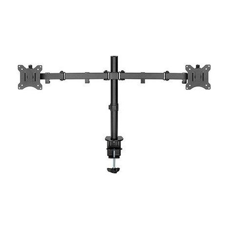 Doppel-Monitorhalterung Flex, schwarz, für Curved- und Flachmonitore zwischen 17 und 32 Zoll (43-81 cm) bis jeweils 8 kg.