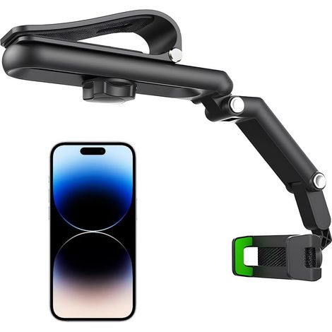 Support téléphone voiture pare-soleil rétroviseur, support rotatif rétractable 360° (1/5)