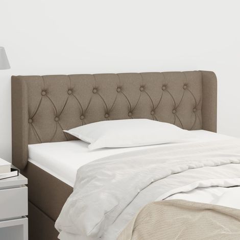 vidaXL Tête de lit avec oreilles Taupe 93x16x78/88 cm Tissu (1/5)
