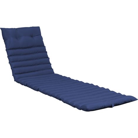 Lot de 2 coussins de chaise longue d’extérieur, coussins de remplacement pour mobilier de jardin, coussins d’assise pour chaise longue – Bleu marine (1/5)
