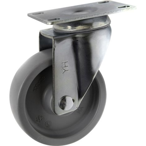 TOOLCRAFT TO-5137935 Lenkrolle 100 mm mit Anschraubplatte Tragfähigkeit (max.): 125 kg (1/3)