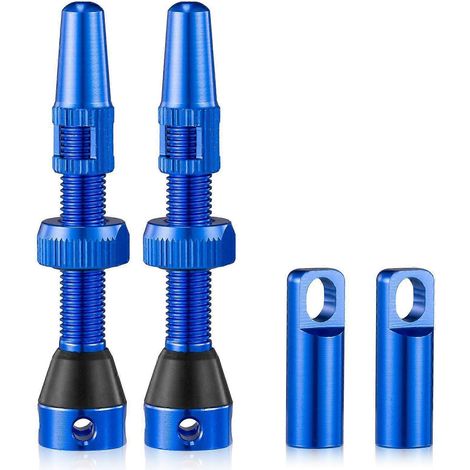 Valves tubeless anticorrosion, tige, outil de démontage facile, pour cyclistes urbains et aventuriers, bleues, 44 mm (1/5)
