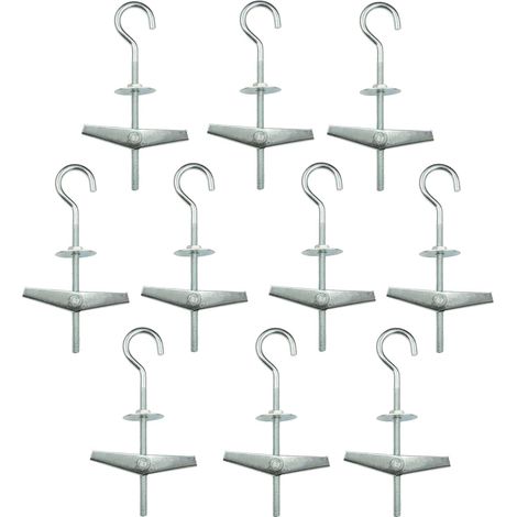 CSPARKV 10pcs 94cm Spring Anchors-False Ceiling Fixing, Plasterboard Hinge, Drywall Eye Bolts-Cr3+ Galvanized Steel (1/4)