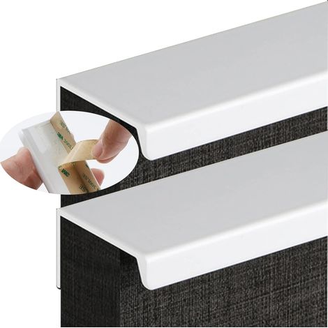 Poignée de porte invisible autocollante, 2 pièces, blanc (1/5)