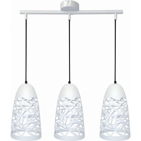 Lampadario Candellux Sabrin bianco loft 3xE27 metallo regolabile (1/2)