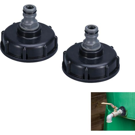 2 Pieces IBC Tank Adapter, Adaptateur IBC Bouchon S60x6, 1/2 inch Female Thread, Connecteur de Réservoir pour IBC, Convient à la Plupart des Emballages Européens IBC, Conservation de l'eau (1/5)