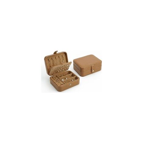 Joyero de viaje para mujeres y niñas, pequeño organizador de joyas portátil con soporte para pendientes, ganchos para collares y compartimentos para anillos, caja de almacenamiento de joyas - Crezuo