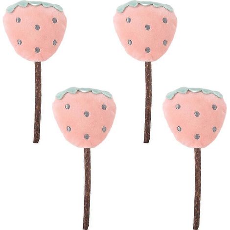Lot de 4 jouets à mâcher pour chat à l'herbe à chat, bâtonnets en peluche douce pour la dentition, forme mignonne - Style 1 (1/5)