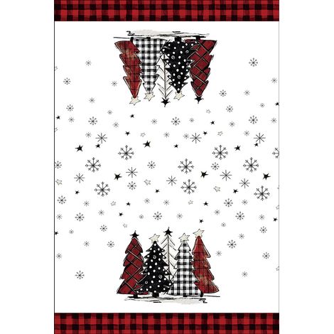 Torchon de cuisine en microfibre 250 g/m² avec motif sapin de Noël imprimé, idéal comme cadeau. (1/3)