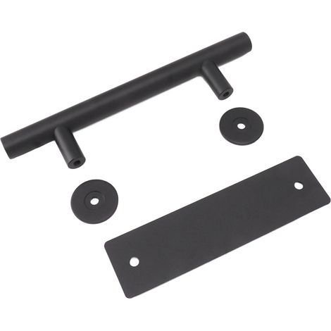 Poignées de porte coulissantes en acier au carbone noir pour armoires et penderies (1/5)