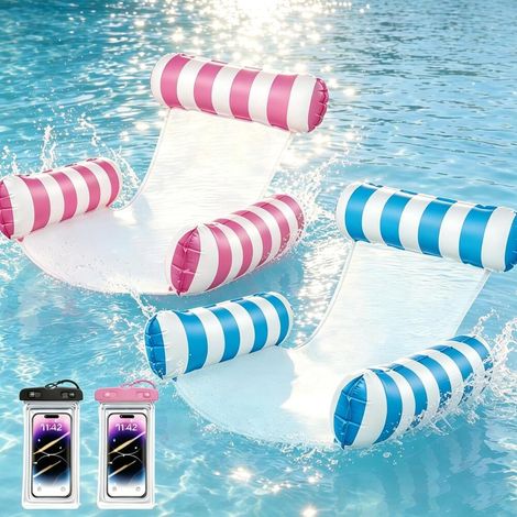 Bouee Piscine Adulte Pliable transportable 4 in 1 Matelas Piscine Gonflable Hamac Gonflable avec (1/5)