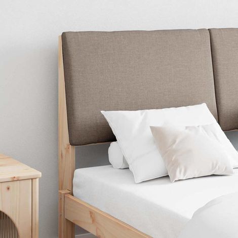 Gepolstertes Kopfteil Taupe 160 cm Massives Kiefernholz