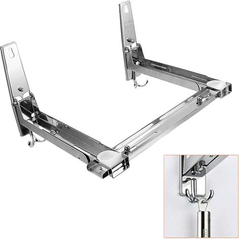 Support de micro-ondes, longueur réglable, design gain de place, argent (1/2)