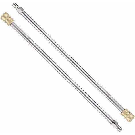 Lot de 2 Rallonge Nettoyeur Haute Pression, 17″ Outils de Nettoyage Lance Rechange avec Raccord Rapide 1/4 pour Nttoyeur Haute Pression, Pistolet, Machine de Nettoyage-LIAIKI