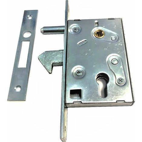 Cerradura con Gancho de Embutir. Acero Galvanizado. Eje de 50 mm y Eje de 60 mm. Se suministra sin cilindro.  60 mm