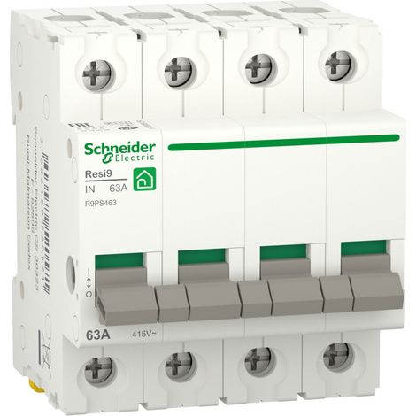 Schneider Electric – Interrupteur-sectionneur 4P 63A – Tension d'isolement 500V CA – Alimentation par le bas – Normes EN/CEI 60669-2-4