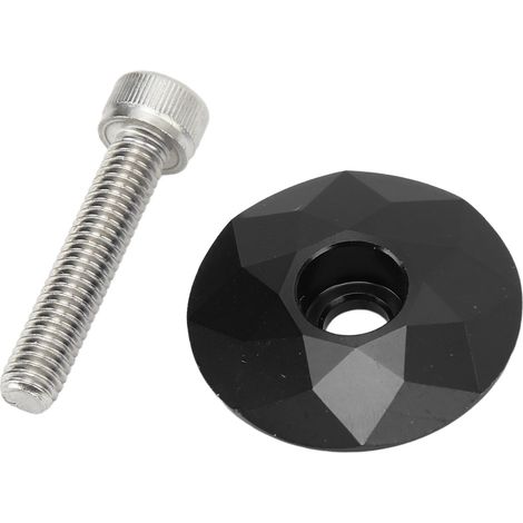 CANSUCC Couvercle de direction en alliage d'aluminium noir pour vélo, résistant à la pression avec vis (1/5)