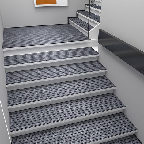 Tapis d'escalier antidérapant pour escalier en bois, 26 x 75 cm (lot de 3)Tapis d'escalier antidérapant pour escalier en bois, 26 x 75 cm (lot de 3) (1/5)