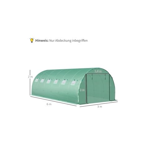 Film de serre vert en PE 6 x 3 x 2 m avec protection UV et conception imperméable, pour tunnel de culture et potager (1/5)
