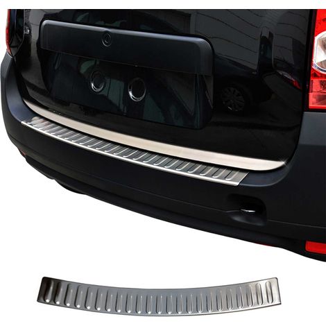 Protection Seuil Coffre Pare-Chocs Arrière Compatible avec Dacia Duster 2010-2018 Acier INOX Chromé