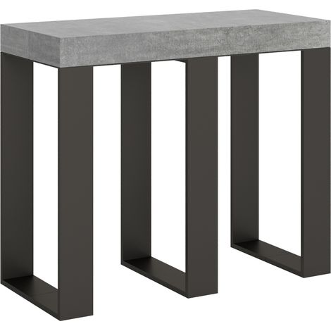 Consolle allungabile 90x40/196 cm Sintesi Small Cemento telaio Antracite (1/5)