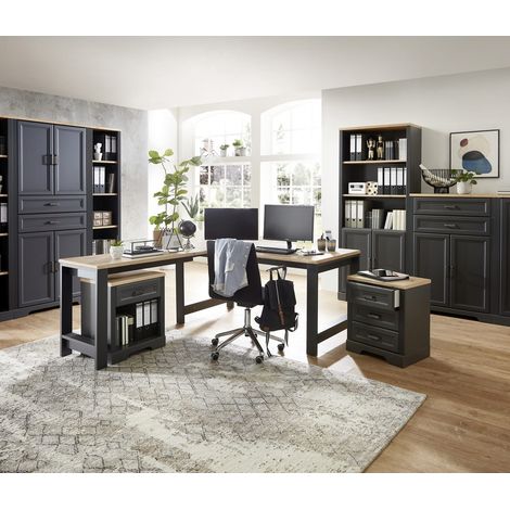 Aktenschrank Komplett Set JÜLICH-36 in Graphit mit Artisan Eiche Nb. (1/5)