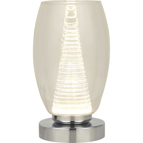 Abatjour Contemporaneo Ciclon Metallo Cromo Vetro Trasparente Led 6W 3000K (1/5)