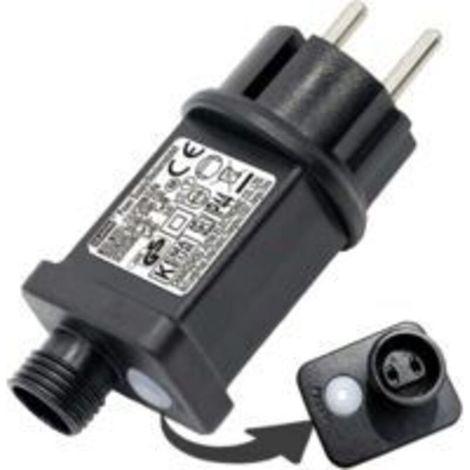 Lot de 2 Clignoteur pour Guirlande lumineuse 31V 6W Prise Clignotante,LED 31V, Transformateur LED,8 Modes avec Fonction,Étanche IP44,Minuterie,pour Éclairage de Noël,Sapin Lumineuse,Rideau Lumineux