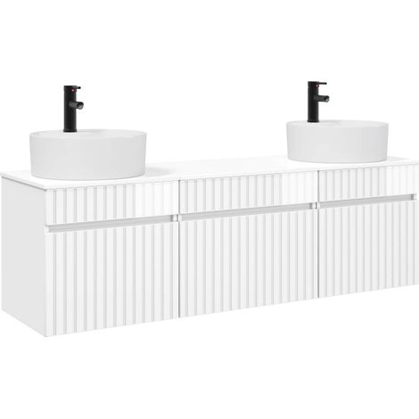 Bathroom Cabinet Set 3 pcs High Gloss White 49 x 44.5 x 65 cm vidaXL (1/5)