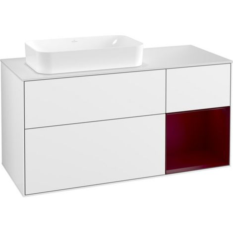 V&B Waschtischunterschrank Finion 120cm, Pl wh. m, Reg re Peo, glo wh. Lac (1/2)