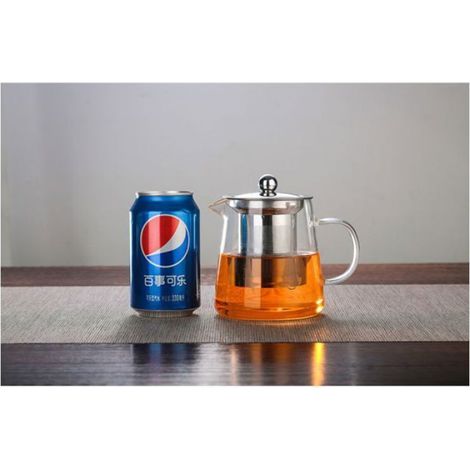 Théière en verre transparent avec insert, théière ronde avec insert, théière en verre borosilicate résistant à la chaleur avec fil