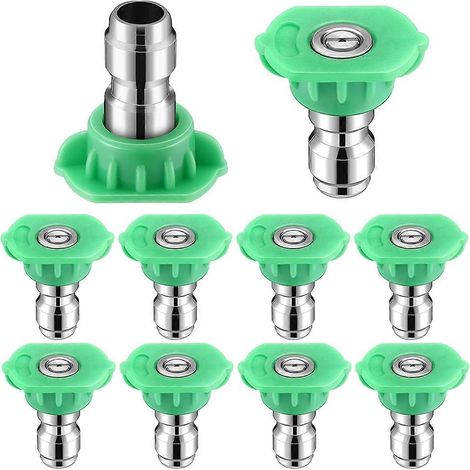 Lot de 10 embouts de buse de nettoyeur haute pression 1/4 pouce avec raccord rapide (1/5)