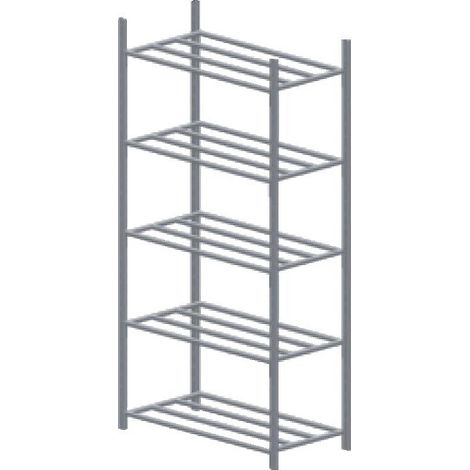 Rayonnage tubulaire EPSILINE COMPACT acier galvanisé charges légères 5 niveaux élément départ 2000x1000x300mm - MANORGA SAS (1/2)