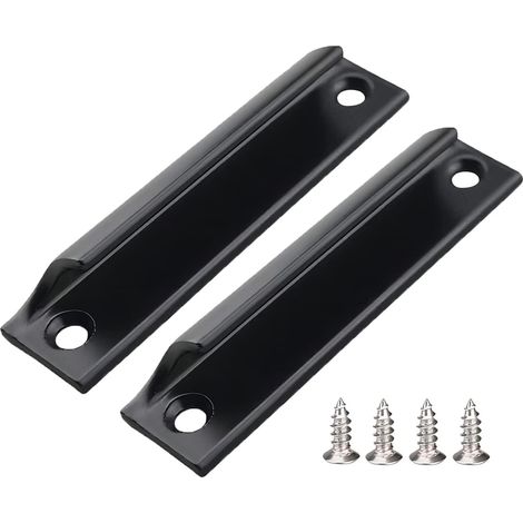 2 Poignées Porte Coulissantes Aluminium Noires pour Fenêtres (1/5)